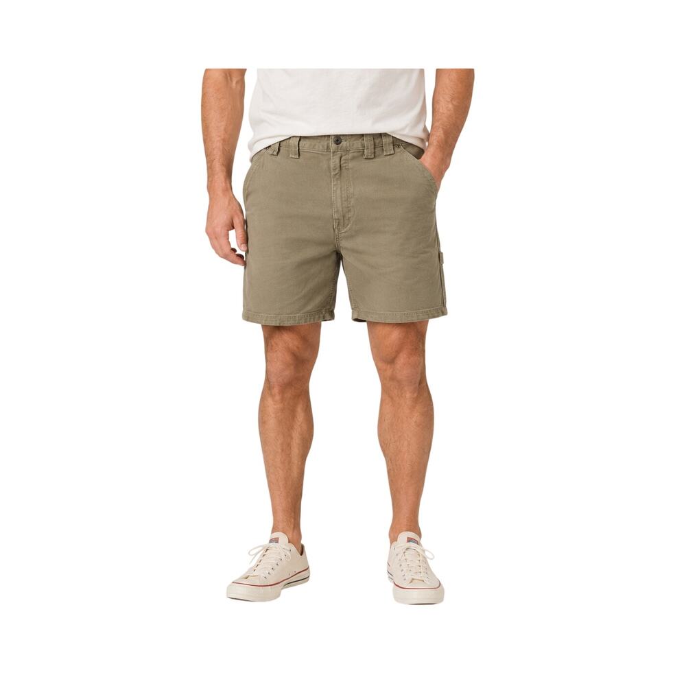 Duluth Trading 42 flex fire hose 7" inseam khaki thick cotton shorts casual work